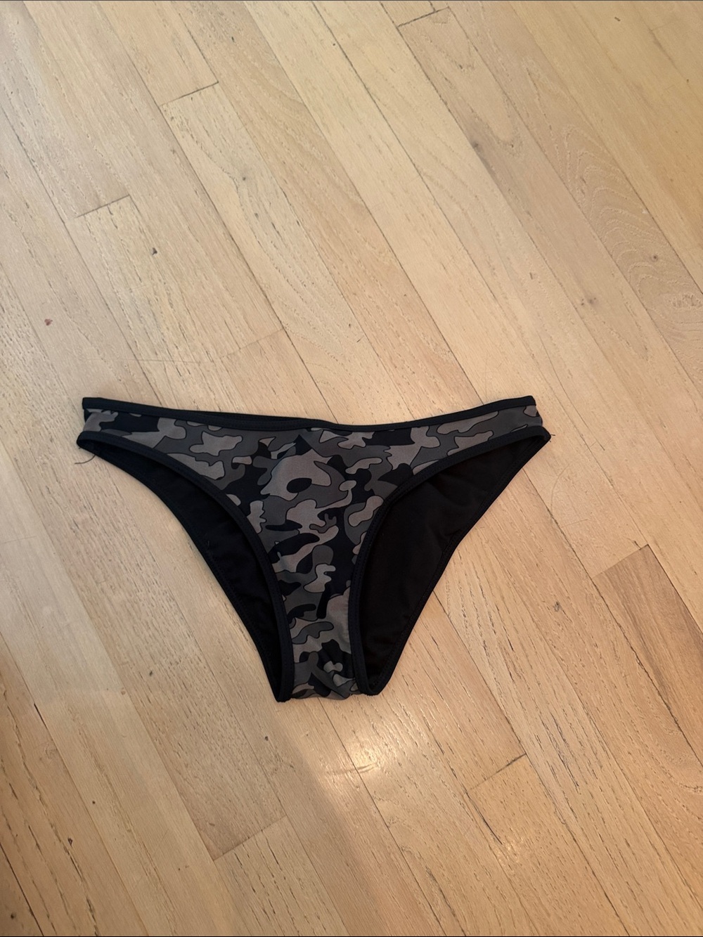 Women's Black & Green Camo Bikini Bottom